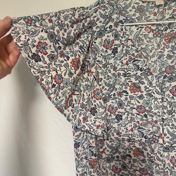 Womens Butterfly Floral Top Fairycore Small Flutter Sleeves Career Interview - Picture 2 of 8